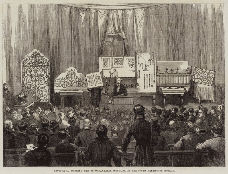Přednáška pro pracující muže o ozdobném železářství v South Kensington Museum od David Henry Friston
