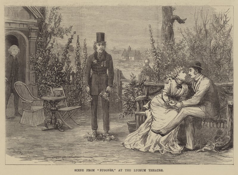 Scéna z Bygones, v divadle Lyceum od David Henry Friston