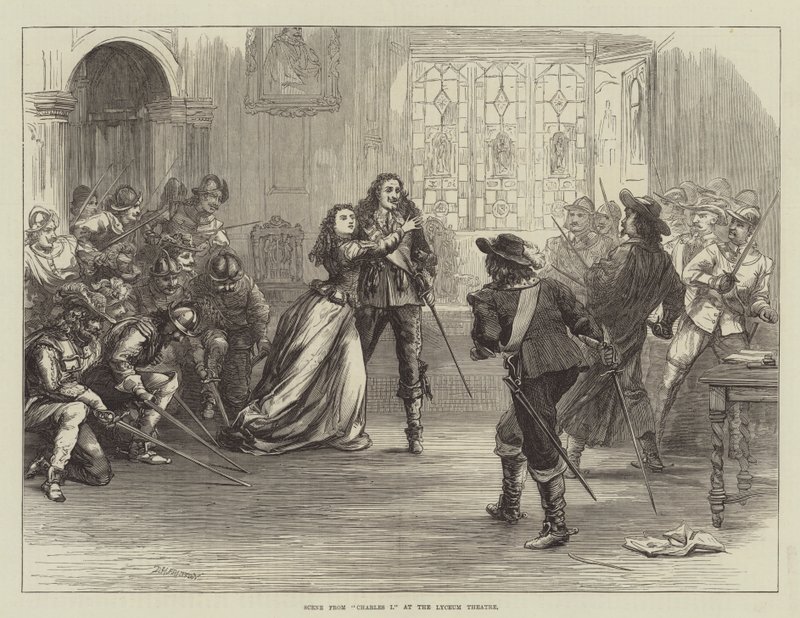Scéna z Karla I. v divadle Lyceum od David Henry Friston