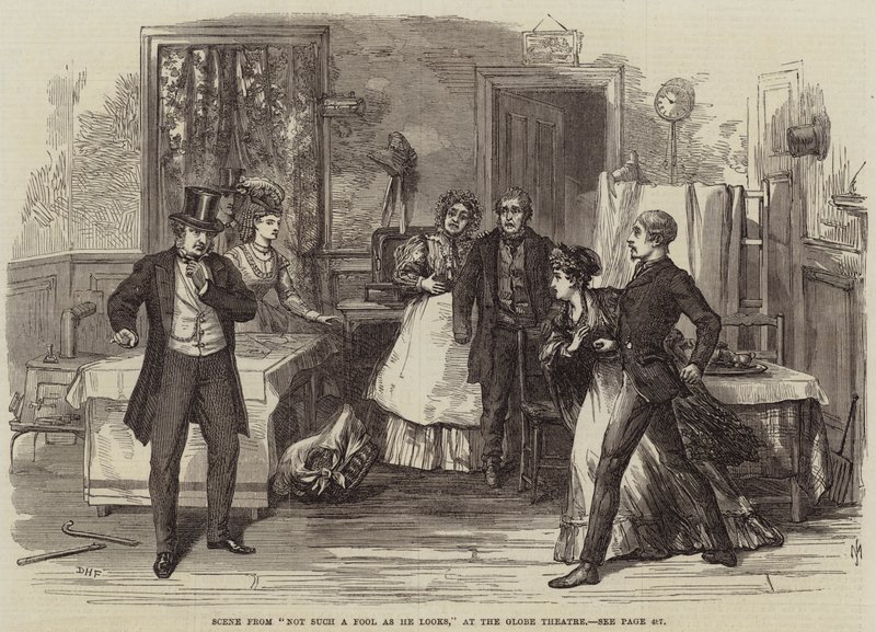 Scéna z představení Není takový blázen, jak vypadá v divadle Globe Theatre od David Henry Friston
