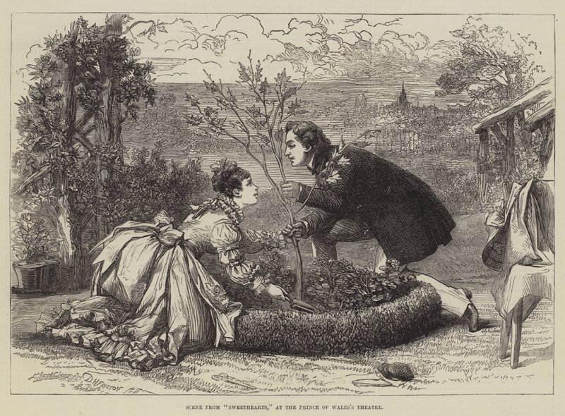 Scéna z Sweethearts, v divadle prince z Walesu od David Henry Friston