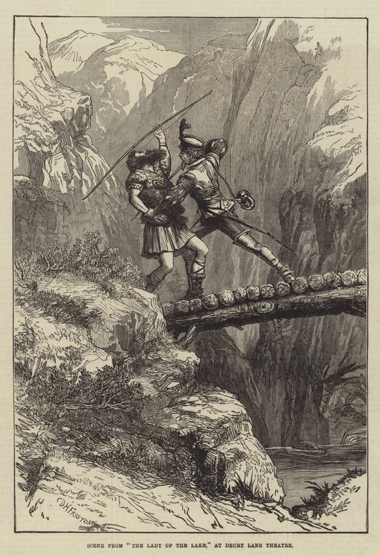 Scéna z muzikálu The Lady of the Lake v divadle Drury Lane Theatre od David Henry Friston