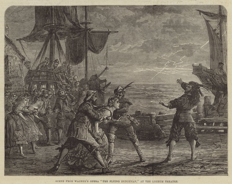 Scéna z Wagnerovy opery The Flying Dutchman, v divadle Lyceum od David Henry Friston