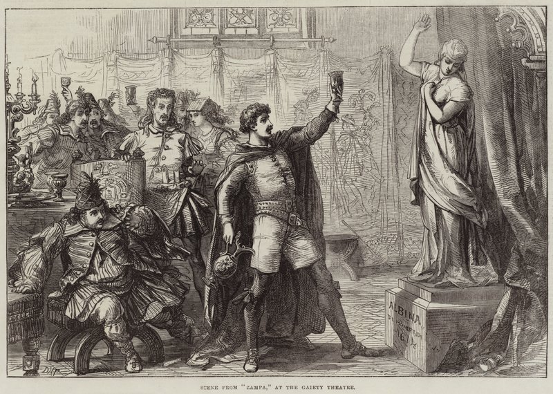 Scéna ze Zampy v divadle Gaiety od David Henry Friston