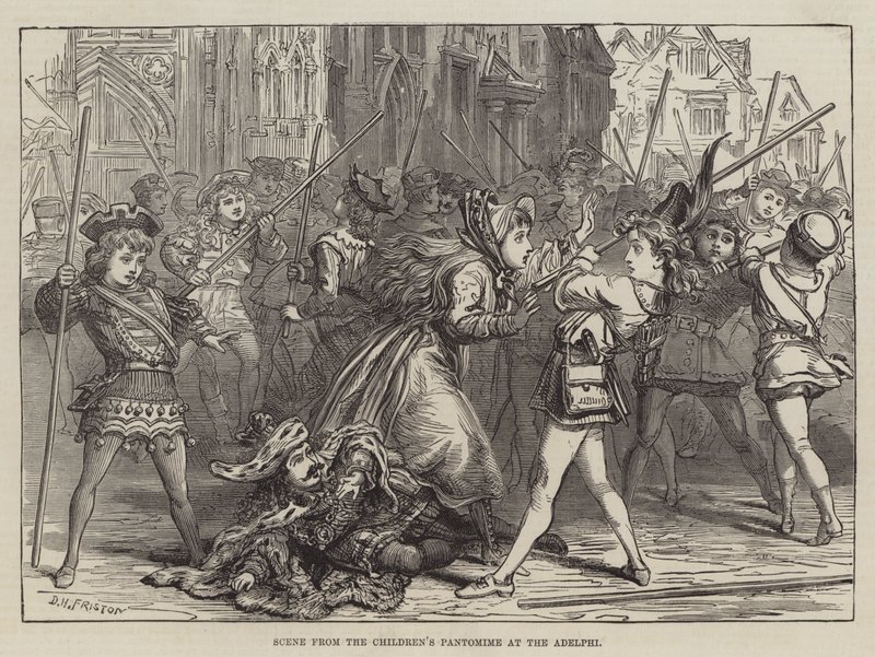 Scéna z Dětské pantomimy v Adelphi od David Henry Friston