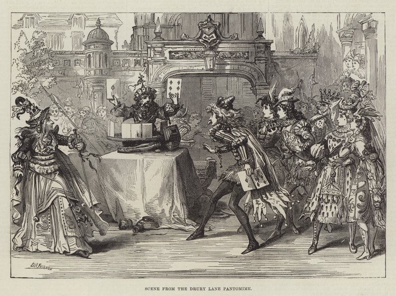 Scéna z pantomimy Drury Lane od David Henry Friston