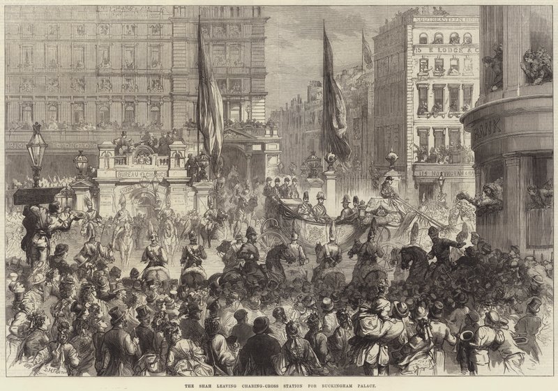 Šáh odjíždí z nádraží Charing-Cross do Buckinghamského paláce od David Henry Friston