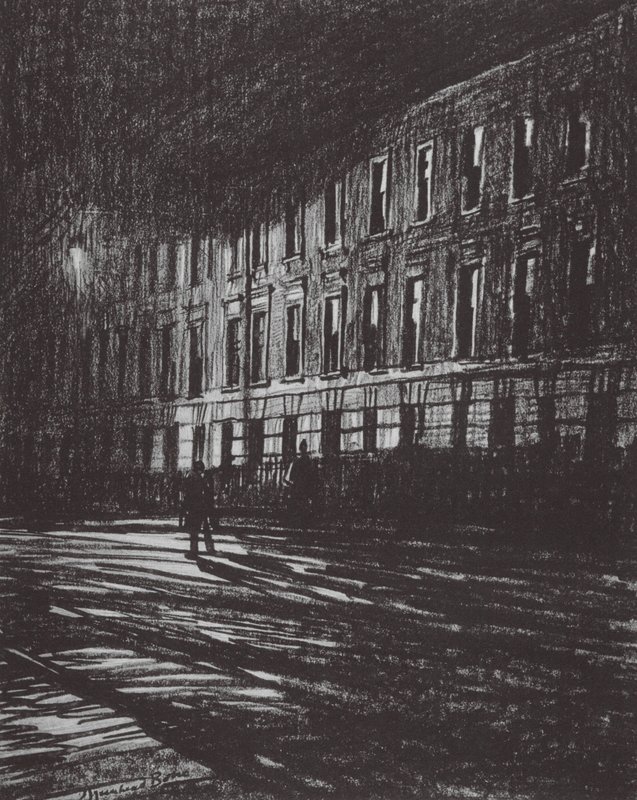 Londýn: North O Euston (barevná litografie) od David Muirhead (after) Bone