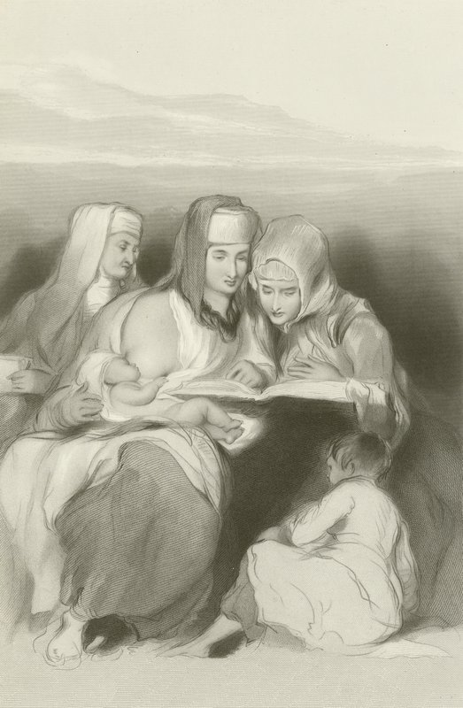 Hebrejské ženy čtoucí Písmo v Jeruzalémě od David Wilkie