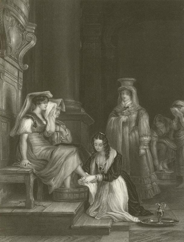 Princezna Doria umývá poutníkům nohy od David Wilkie