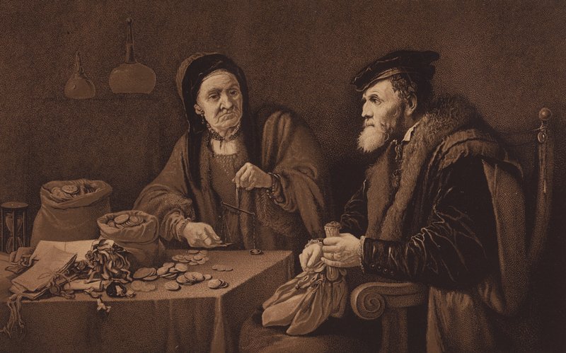 Mizerové, z obrazu v Národní galerii v Londýně (litografie) od David the Younger (after) Teniers