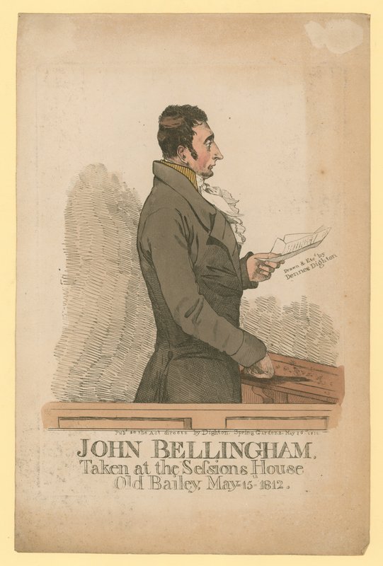 John Bellingham, pořízený v Sessions House, Old Bailey, 15. května 1812 od Denis Dighton