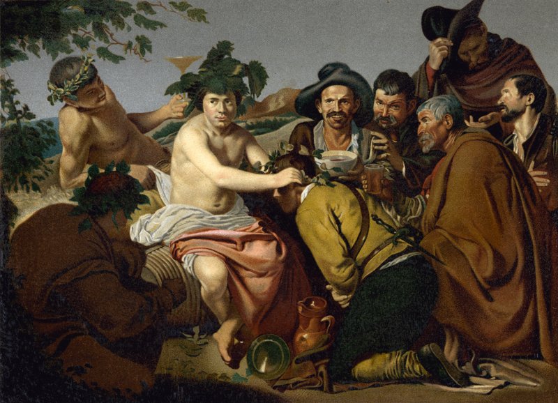 Bacchův triumf (chromolitho) od Diego Rodriguez de Silva y (after) Velazquez