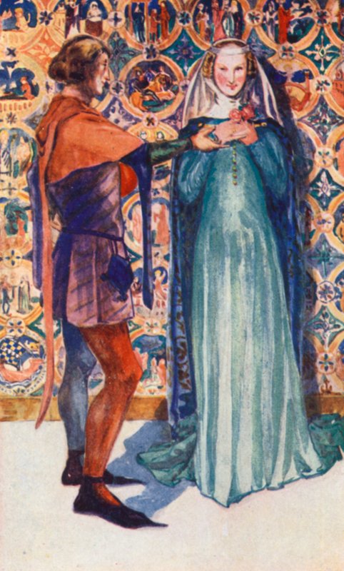 Muž a žena doby Edwarda II 1307-1327 od Dion Clayton Calthrop