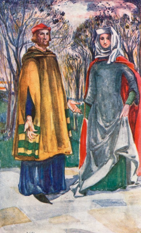 Muž a žena doby Edwarda I. 1272-1307 od Dion Clayton Calthrop