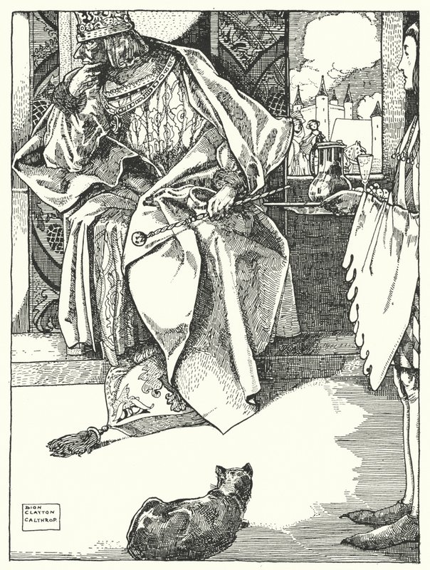 "Král odmítl veškeré občerstvení" (rytina) od Dion Clayton Calthrop