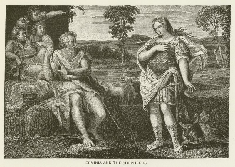 Erminia a pastýři od Domenichino