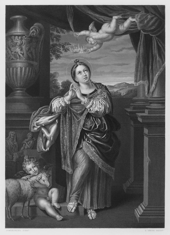 Svatá Agnes, z obrázku v královské sbírce od Domenichino