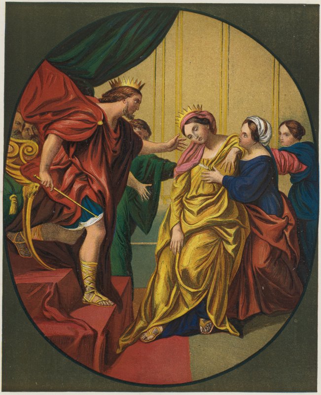 Ester přivedla ke králi Ahasverovi od Domenichino