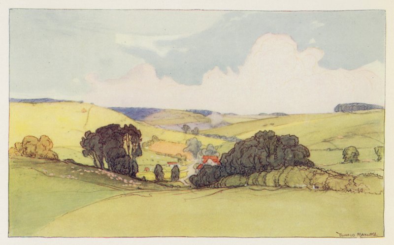 Poblíž Winterbourne Abbar (barevná litografie) od Donald (after) Maxwell