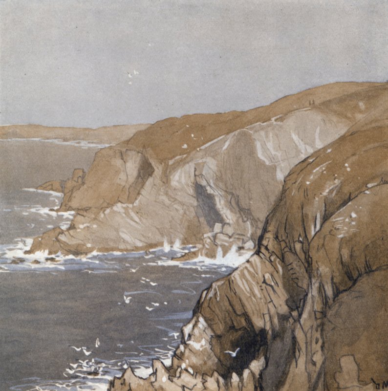Cornish pobřeží (barva litho) od Donald (after) Maxwell