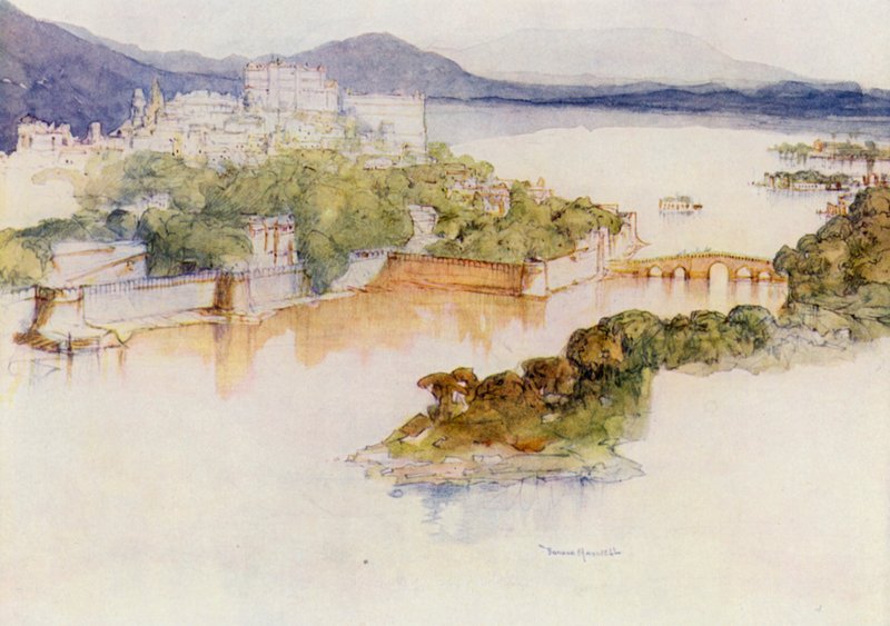 Nádherné město Udaipur (barevná litografie) od Donald (after) Maxwell