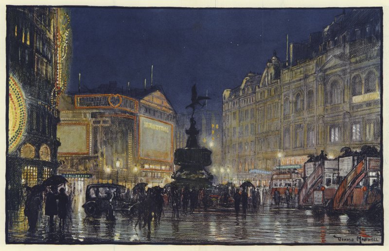 Srdce říše, dojem z Piccadilly Circus za soumraku od Donald Maxwell