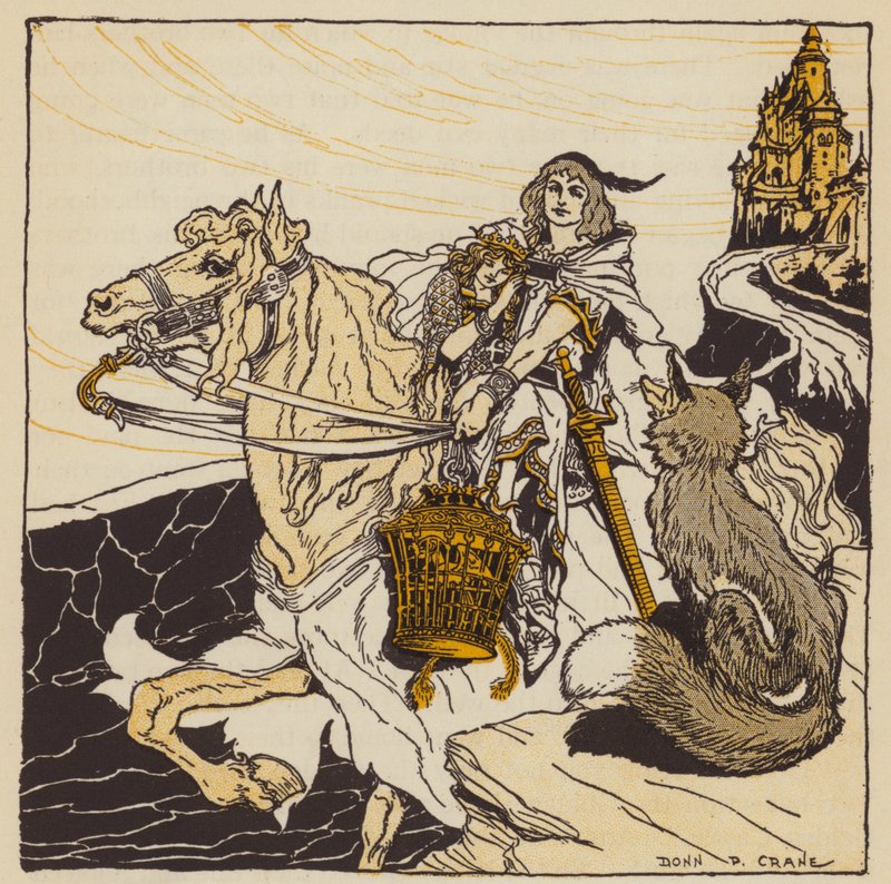 Zlatý ptáček, německá pohádka (barva litho) od Donn P. Crane