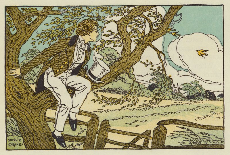 Mladý John Keats (barevná litografie) od Donn P. Crane