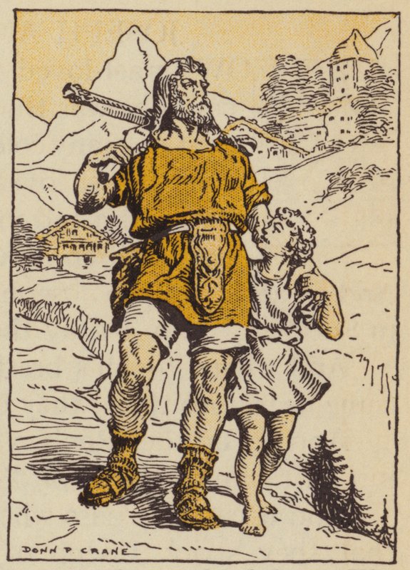 William Tell a jeho syn (barva lito) od Donn P. Crane