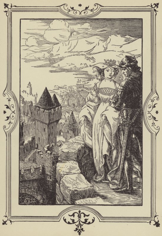 „Annoure vynesl krále na cimbuří“ (litho) od Dora Curtis