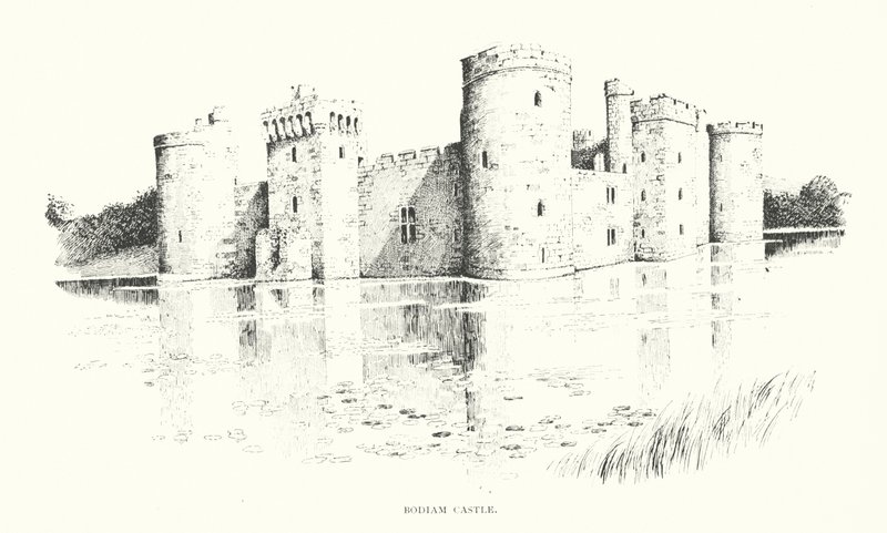 Bodiam Castle (litografie) od Duncan Moul