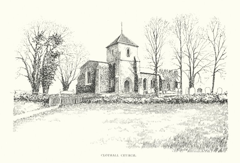Kostel Clothall (litografie) od Duncan Moul