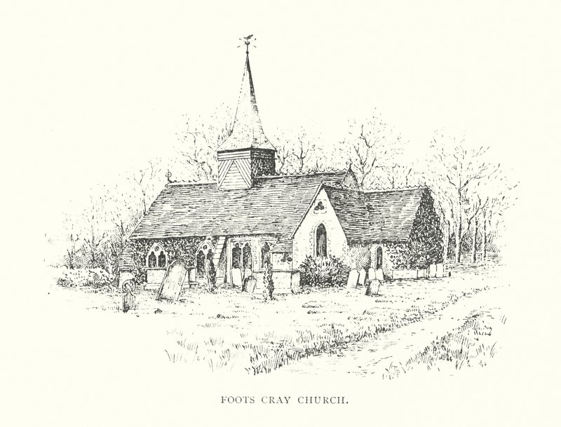 Kostel Foots Cray (litografie) od Duncan Moul