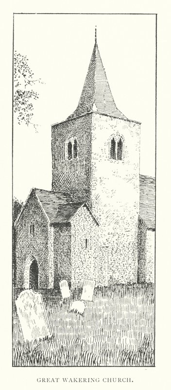 Kostel Great Wakering (litografie) od Duncan Moul