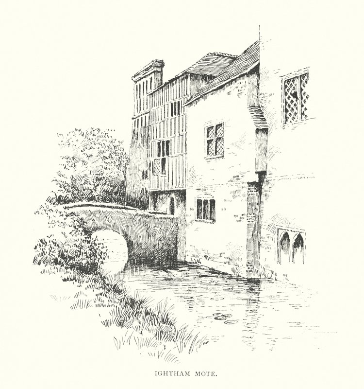 Ightham Mote (litografie) od Duncan Moul