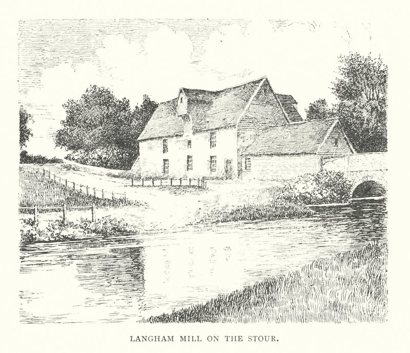 Langham Mill on the Stour (litografie) od Duncan Moul