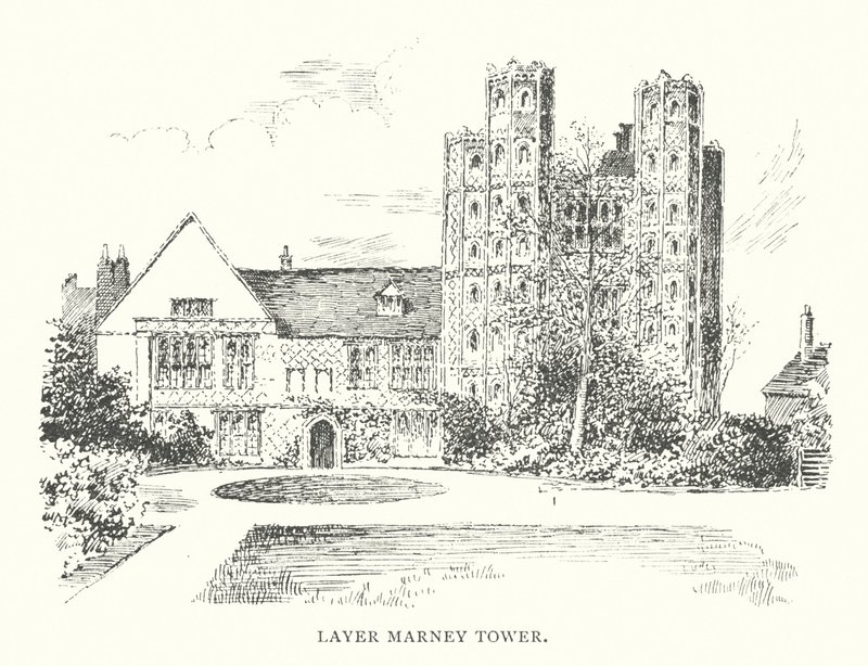 Věž Layer Marney (litografie) od Duncan Moul