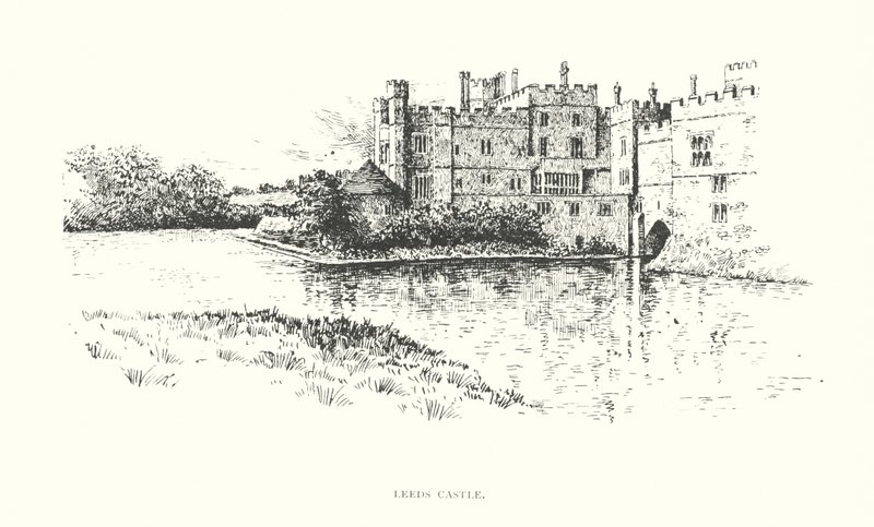Leeds Castle (litografie) od Duncan Moul