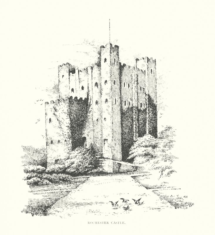 Hrad Rochester (litografie) od Duncan Moul