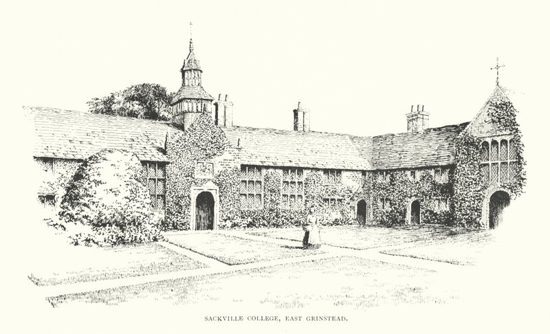 Sackville College, East Grinstead (litografie) od Duncan Moul