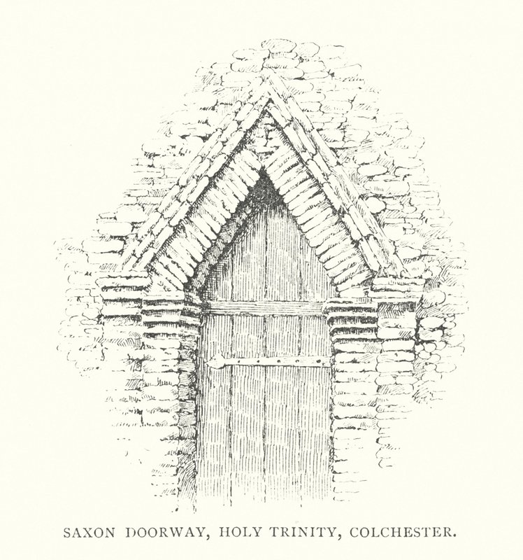 Saské dveře, Holy Trinity, Colchester (litografie) od Duncan Moul
