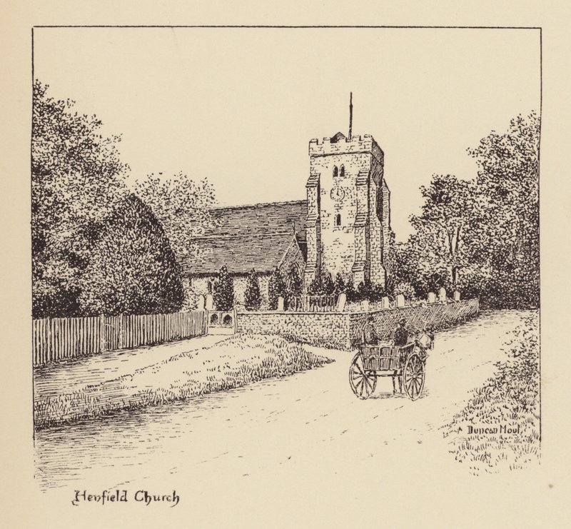 Sussex: Henfield Church (litografie) od Duncan Moul