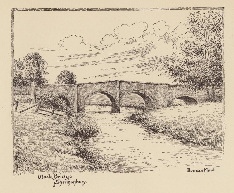 Sussex: Mock Bridge, Shermanbury (litografie) od Duncan Moul