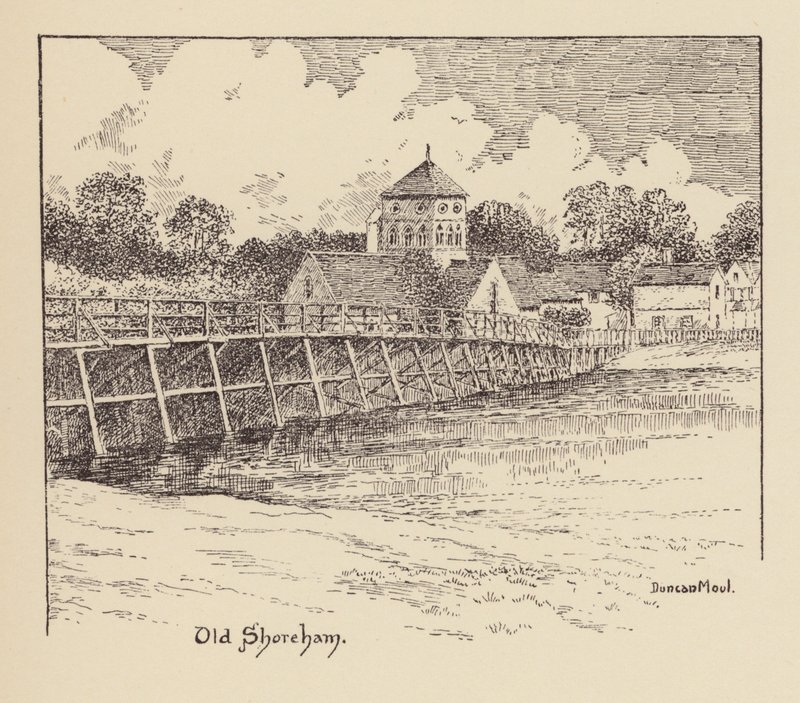 Sussex: Old Shoreham (litografie) od Duncan Moul