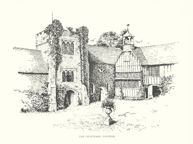 The Courtyard, Ightham (litografie) od Duncan Moul