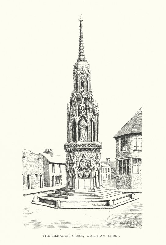 Eleanor Cross, Waltham Cross (litografie) od Duncan Moul