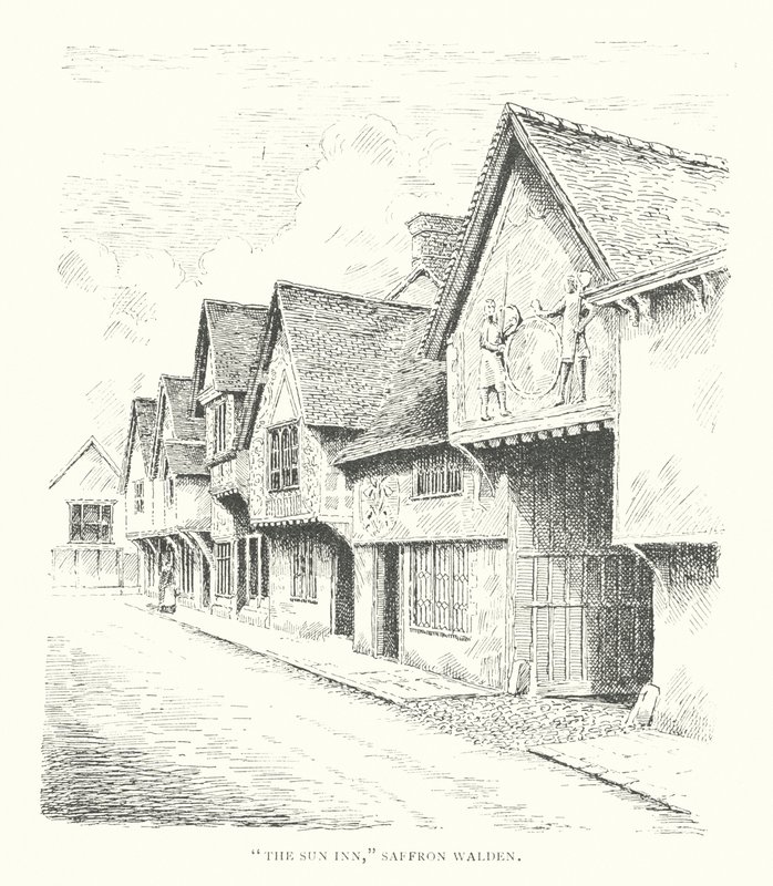 "The Sun Inn", Saffron Walden (litografie) od Duncan Moul