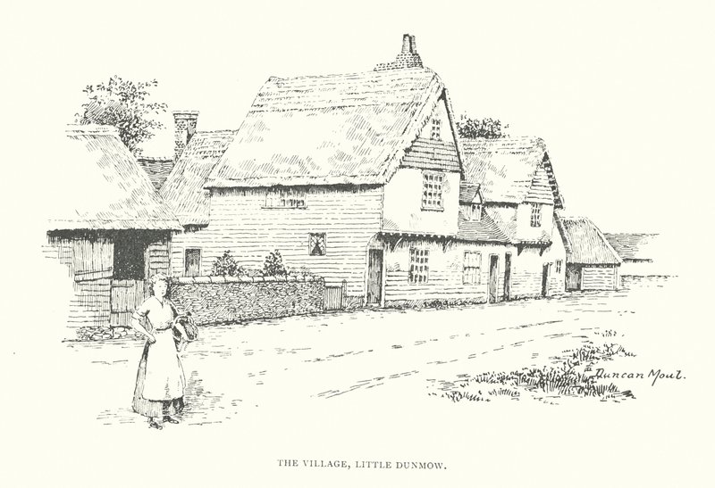 The Village, Little Dunmow (litografie) od Duncan Moul