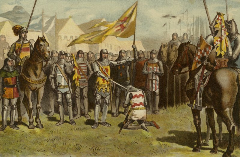 Voják pasovaný na rytíře, 14. století od Dutch School